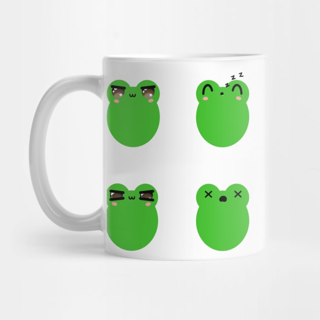 Cute frog face expressions v3 by Catphonesoup